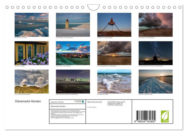 Produktbild: D&auml;nemarks Norden (Wandkalender 2026 DIN A4 quer), CALVENDO Monatskalender
