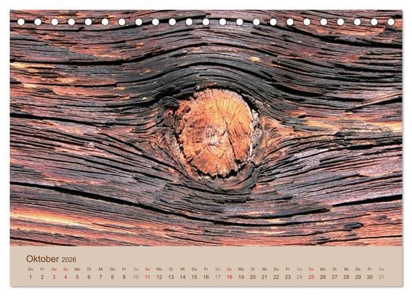 Produktbild: Farben des Holzes (Tischkalender 2026 DIN A5 quer), CALVENDO Monatskalender