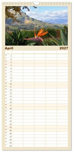 Produktbild: Familienplaner 2027 - Natur und Landschaft. S&uuml;dliches Afrika 2027 mit 5 Spalten (Wandkalender, 21 x 45 cm) CALVENDO