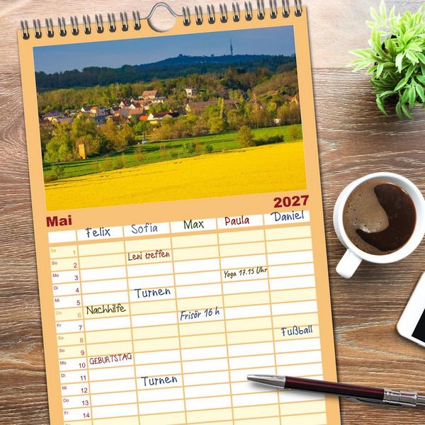 Produktbild: Familienplaner 2027 - Willkommen im Saalekreis mit 5 Spalten (Wandkalender, 21 x 45 cm) CALVENDO