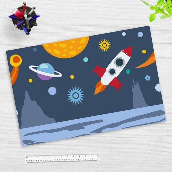 Produktbild: Cover-your-desk Schreibtischunterlage f&uuml;r Kinder Weltall, aus hochwertigem Vinyl , 60 x 40 cm