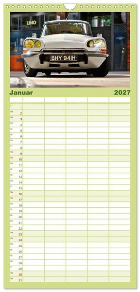 Produktbild: Familienplaner 2027 - Automobile Tr&auml;ume der 70er mit 5 Spalten (Wandkalender, 21 x 45 cm) CALVENDO