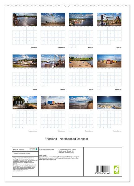 Produktbild: Friesland - Nordseebad Dangast (hochwertiger Premium Wandkalender 2026 DIN A2 hoch), Kunstdruck in Hochglanz