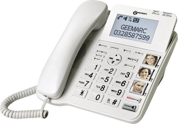 Produktbild: Geemarc CL595 Schnurgebundenes Seniorentelefon Anrufbeantworter, Freisprechen, Optische Anrufsignalisierung, f&uuml;r H&ouml;rger&auml;te