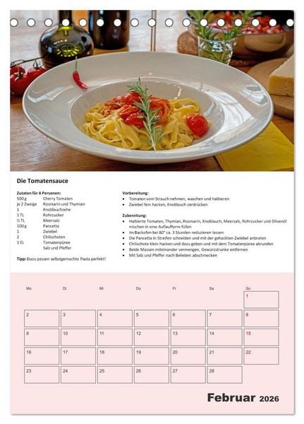 Produktbild: Der tolle Rezeptkalender (Tischkalender 2026 DIN A5 hoch), CALVENDO Monatskalender