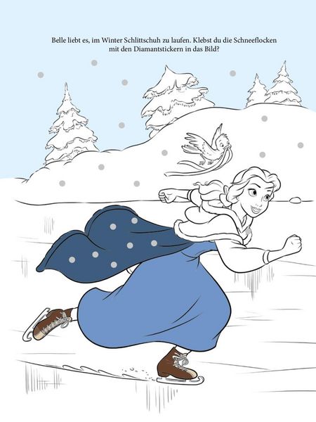 Produktbild: Disney Prinzessin Malbuch mit Diamantstickern | Malspa&szlig; mit &uuml;ber 500 funkelnden Glitzersteinen