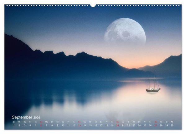 Produktbild: Mondnacht (Wandkalender 2026 DIN A2 quer), CALVENDO Monatskalender