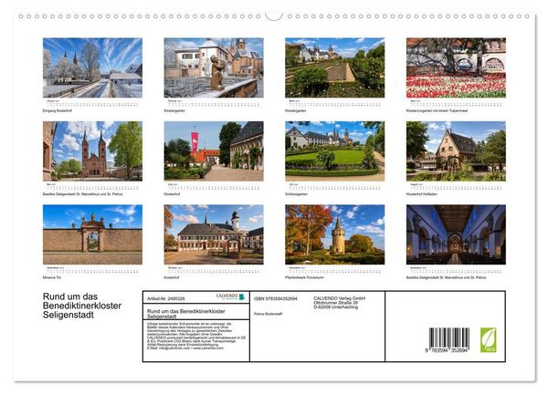 Produktbild: Rund um das Benediktinerkloster Seligenstadt (hochwertiger Premium Wandkalender 2027 DIN A2 quer), Kunstdruck in Hochglanz