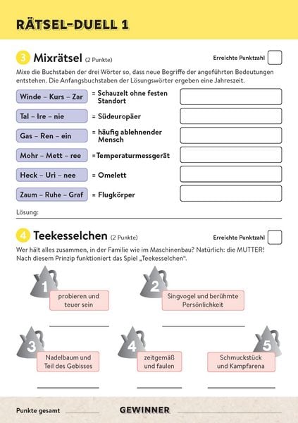 Produktbild: Battle-Block R&auml;tsel-Duell | Spieleblock mit 25 Duellen f&uuml;r je 2 Spieler