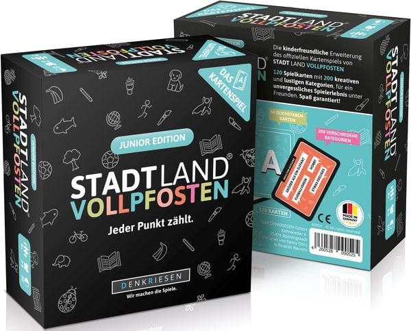 Produktbild: DENKRIESEN - STADT LAND VOLLPFOSTEN&reg; &ndash; Das Kartenspiel &ndash; JUNIOR EDITION "Jeder Punkt z&auml;hlt."