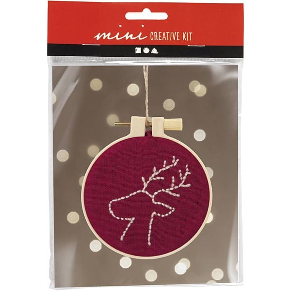 Produktbild: Creativ Company DIY Sets Sticken & Nadelstanzen Mini Kreativ Set Sticken, Rentier, Kreativ Box