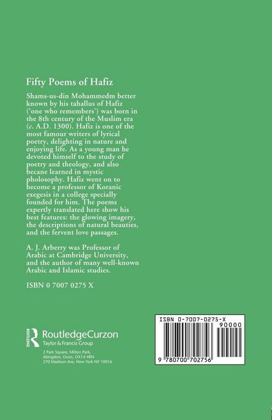 Produktbild: Fifty Poems of Hafiz