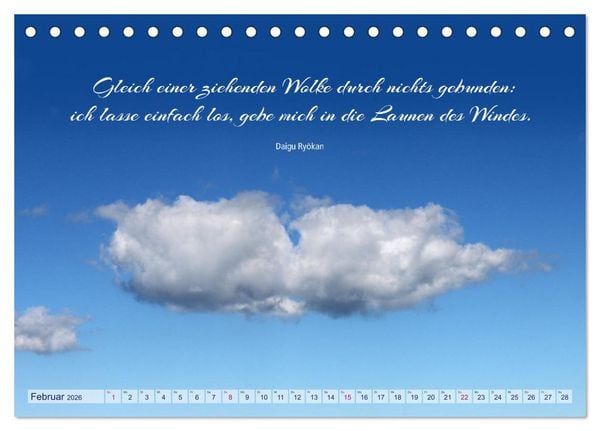 Produktbild: Die Wolken: "Schauspieler der L&uuml;fte" (Tischkalender 2026 DIN A5 quer), CALVENDO Monatskalender