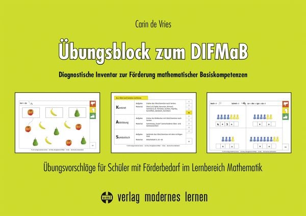 Produktbild: &Uuml;bungsblock zum DIFMaB (Diagnostisches Inventar zur F&ouml;rderung mathematischer Basiskompetenzen)
