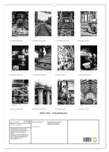 Produktbild: Stille Orte - Industriekultur (Wandkalender 2026 DIN A2 hoch), CALVENDO Monatskalender