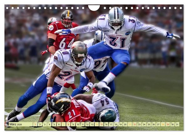 Produktbild: American Football - Taktik und Athletik (Wandkalender 2026 DIN A4 quer), CALVENDO Monatskalender