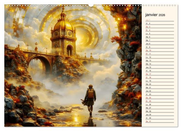 Produktbild: Sentiers magiques (Calendrier mural 2026 DIN A2 vertical) calendrier de bureau