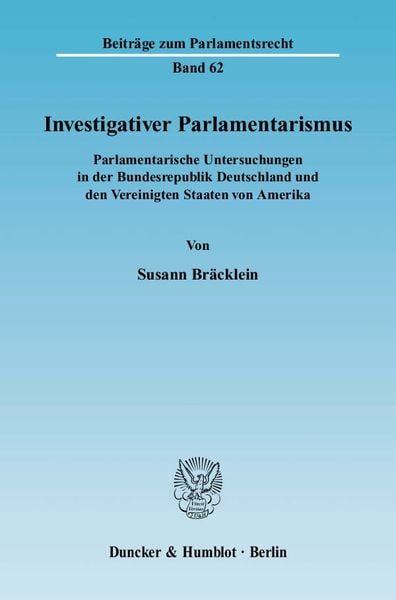 Produktbild: Investigativer Parlamentarismus.