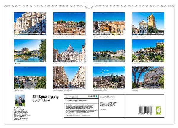 Produktbild: Ein Spaziergang durch Rom (Wandkalender 2026 DIN A3 quer), CALVENDO Monatskalender