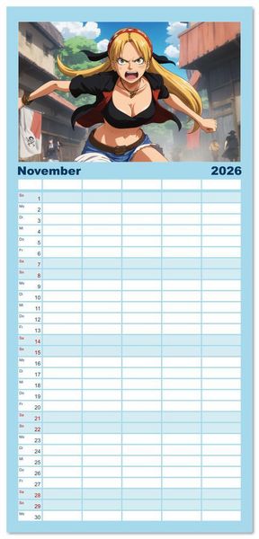 Produktbild: Familienplaner 2026 - Anime Piraten - Waifu Edition mit 5 Spalten (Wandkalender, 21 x 45 cm) CALVENDO