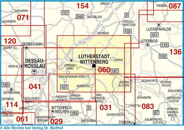 Produktbild: Radwander- und Wanderkarte Lutherstadt Wittenberg und Umgebung