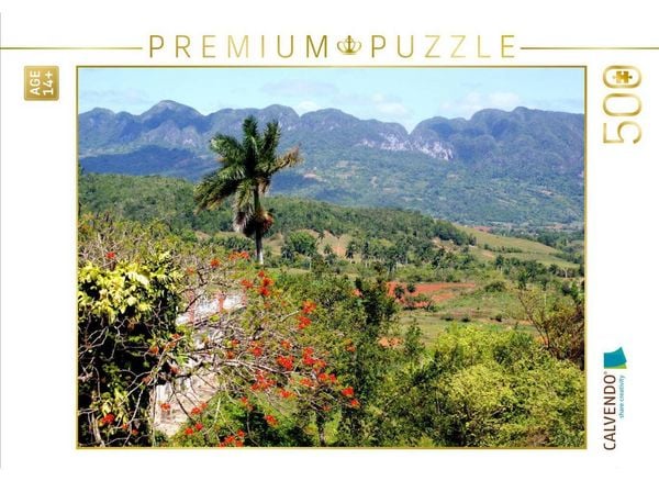 CALVENDO Puzzle Blick vom Aussichtspunkt Los Jazmines im Tal von Vinales auf Kuba | 500 Teile Lege-Größe 48 × 36 cm Foto-Puzzle für Erwachsene