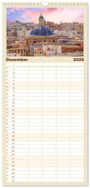 Produktbild: Familienplaner 2026 - Zauberhaftes Valencia mit 5 Spalten (Wandkalender, 21 x 45 cm) CALVENDO