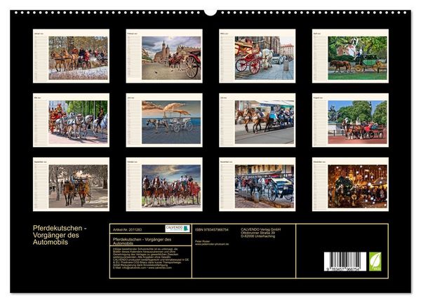 Produktbild: Pferdekutschen - Vorg&auml;nger des Automobils (hochwertiger Premium Wandkalender 2026 DIN A2 quer), Kunstdruck in Hochglanz