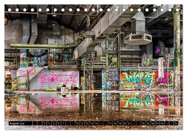 Produktbild: Lost Places Graffiti (Tischkalender 2026 DIN A5 quer), CALVENDO Monatskalender
