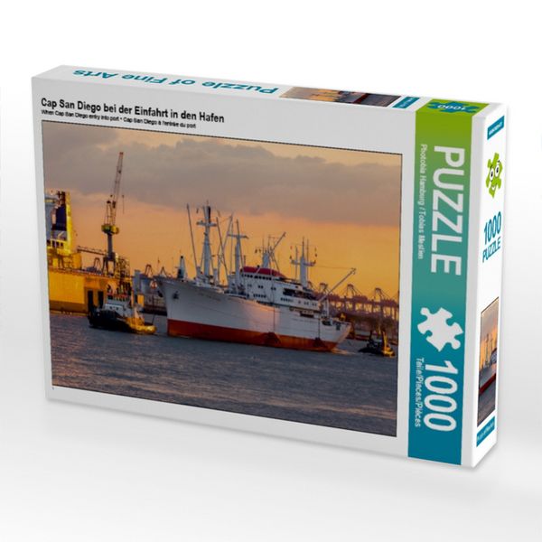 Cap San Diego bei der Einfahrt in den Hafen (Puzzle)