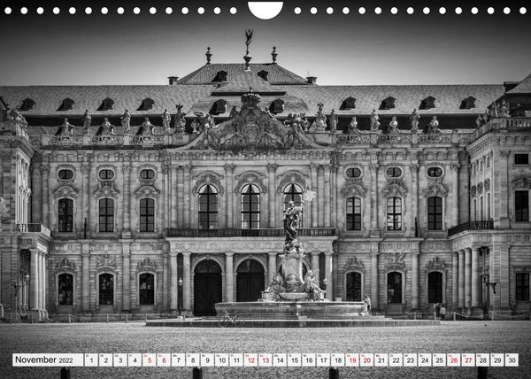 Produktbild: W&Uuml;RZBURG Monochrome Impressionen (Wandkalender 2022 DIN A4 quer)