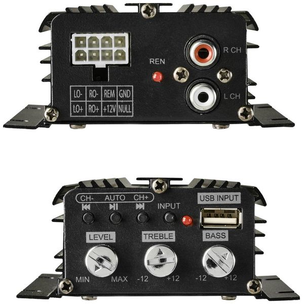 Produktbild: Renkforce RF-CMP-202 2-Kanal Endstufe 100 W Bluetooth&reg;-/USB-Audiowiedergabe, Lautst&auml;rke-/Bass-/H&ouml;hen-Regelung
