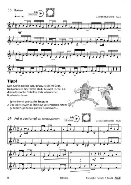 Produktbild: Trompeten Fuchs f&uuml;r Posaunenchor, Band 2 mit QR-Codes