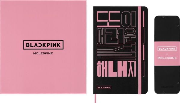 Moleskine X Blackpink Skizzenbuch Bundle mit 5 bunten Graphitstiften, mit Box