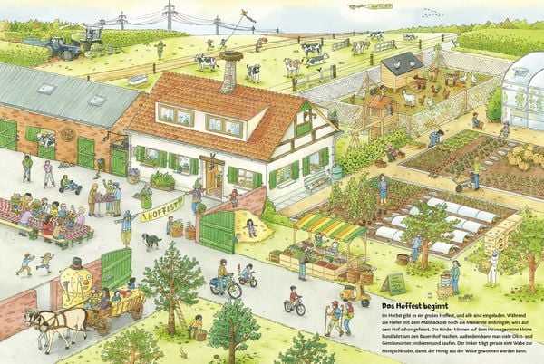 Produktbild: Traktor, K&uuml;he & Bauernhof: Das gro&szlig;e Wimmelbuch vom Landleben