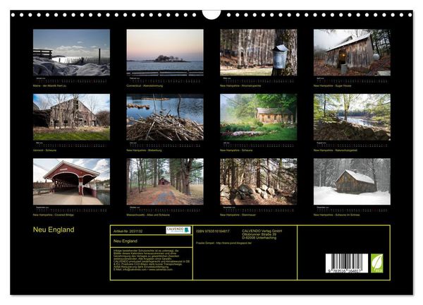 Produktbild: Neu England (Wandkalender 2026 DIN A3 quer), CALVENDO Monatskalender