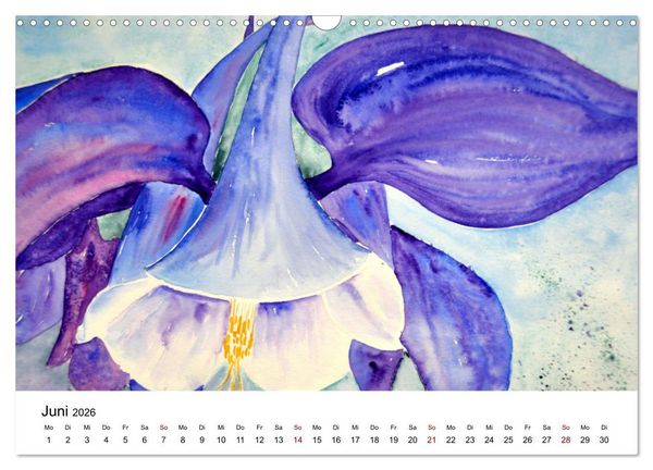 Produktbild: Blumen-Aquarelle (Wandkalender 2026 DIN A3 quer), CALVENDO Monatskalender