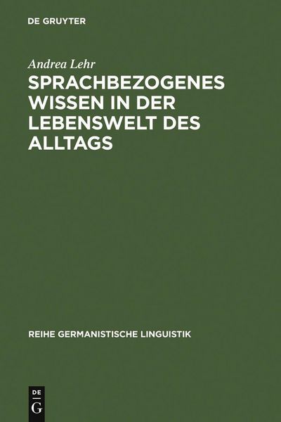 Produktbild: Sprachbezogenes Wissen in der Lebenswelt des Alltags