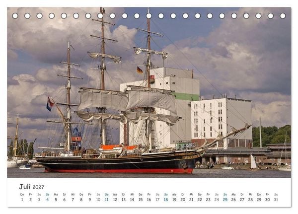 Produktbild: Mit Segel, Rah und Gaffel (Tischkalender 2027 DIN A5 quer), CALVENDO Monatskalender