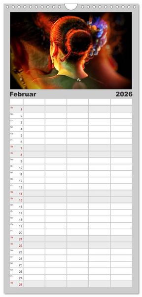 Produktbild: Familienplaner 2026 - Flamenco - Tanz der Leidenschaft mit 5 Spalten (Wandkalender, 21 x 45 cm) CALVENDO