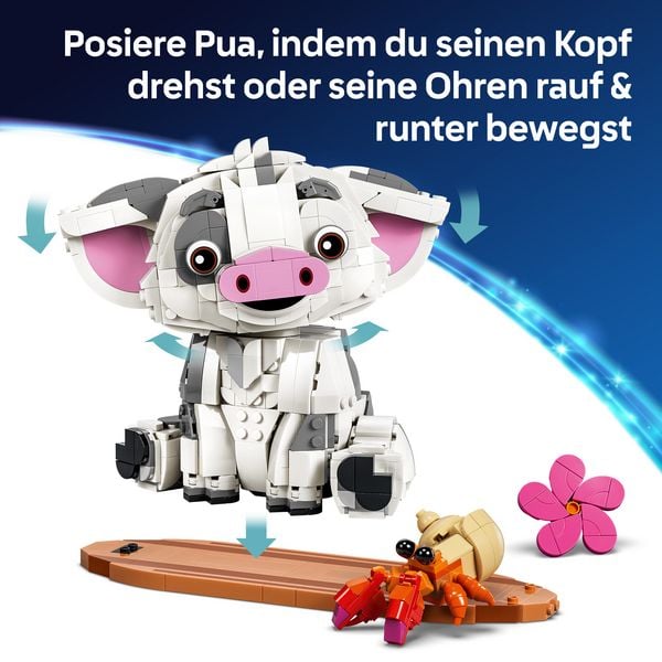 Produktbild: LEGO ǀ Disney 43292 Vaiana Pua, Schwein zum Bauen und Spielen, Zimmerdeko f&uuml;r Fans ab 9 Jahren