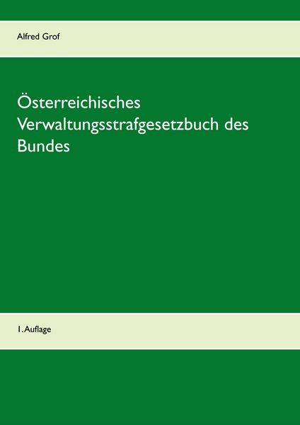 Produktbild: &Ouml;sterreichisches Verwaltungsstrafgesetzbuch des Bundes