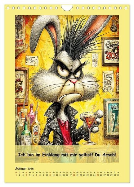 Produktbild: Kneipen-Hasen. Trinkende Spr&uuml;cheklopfer (Wandkalender 2026 DIN A4 hoch), CALVENDO Monatskalender