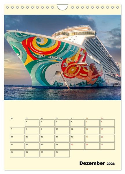 Produktbild: Kreuzfahrtschiffe - die Welt ist dein Ziel (Wandkalender 2026 DIN A4 hoch), CALVENDO Monatskalender