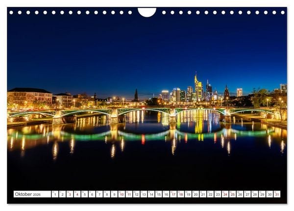 Produktbild: Frankfurt am Main - at night (Wandkalender 2026 DIN A4 quer), CALVENDO Monatskalender