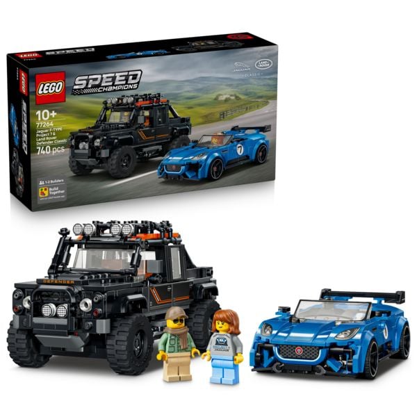 Produktbild: LEGO Speed Champions 77264 Jaguar Project 7 & Land Rover Defender, Spielzeugautos f&uuml;r Kinder