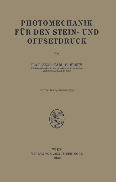 Produktbild: Photomechanik f&uuml;r den Stein- und Offsetdruck
