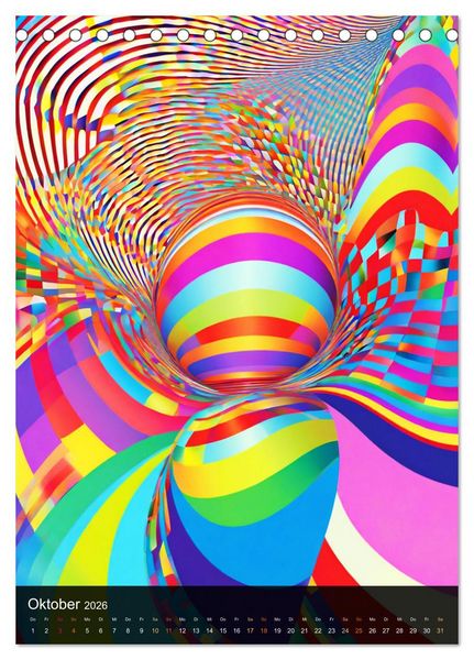 Produktbild: OP Art Nichts f&uuml;r schwache Augen (Tischkalender 2026 DIN A5 hoch), CALVENDO Monatskalender