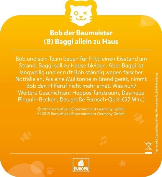 Produktbild: tigercard - Bob der Baumeister - Folge 8: Baggi allein zu Haus