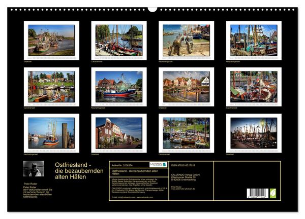 Produktbild: Ostfriesland - die bezaubernden alten H&auml;fen (Wandkalender 2026 DIN A2 quer), CALVENDO Monatskalender